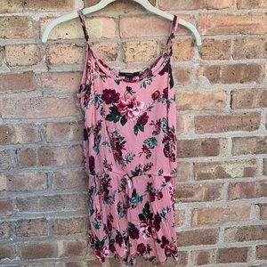 pink floral  print romper